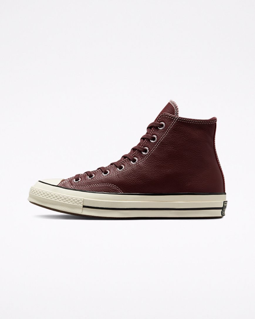 Tenisky Vysoke Converse Chuck 70 Kozene Seasonal Color Panske Bordove | SK 5QBYA2